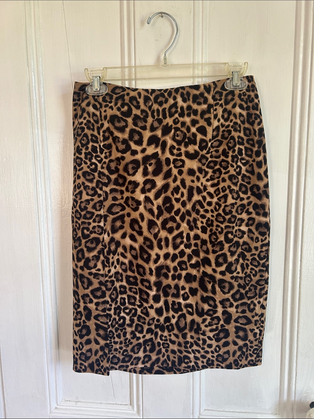 White House Black Market Leopard Print Pencil Skirt - Tan/Black